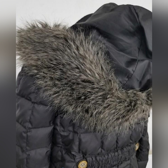 ✨️JUICY COUTURE OG FUR HOODED BUTTON UP PUFFER JACKET SZ P/XS✨️ - Picture 8 of 14